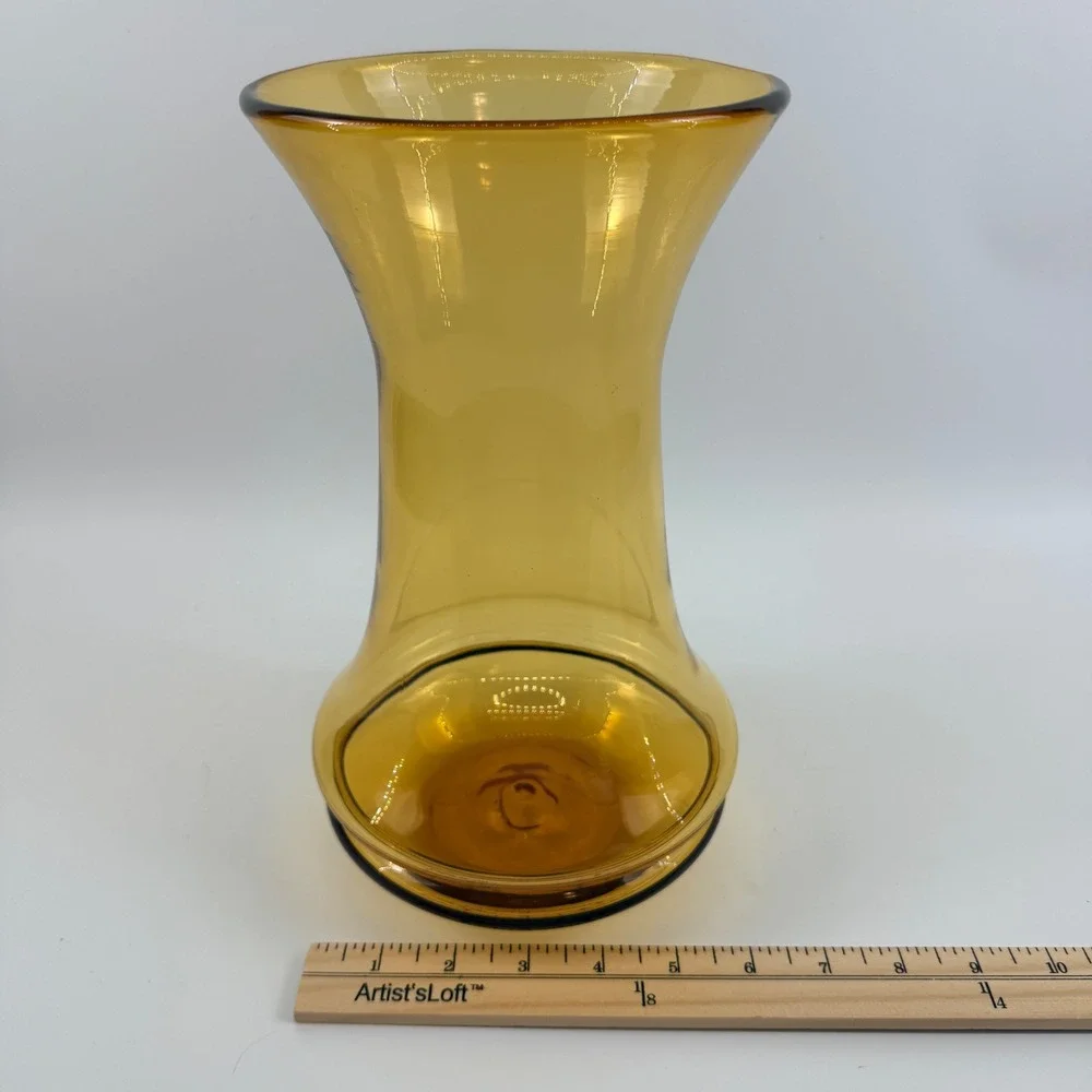Blenko 739 Wheat Amber Art Glass Vase John Nickerson 1973 Mid Century
